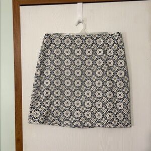 Ann Taylor Factory Blue and Cream Floral Skirt